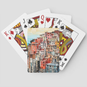 Village Landscape Art Decor Paint Mosaic Playing Cards