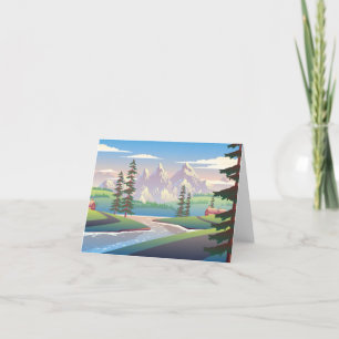 Village Landscape Thank You Card