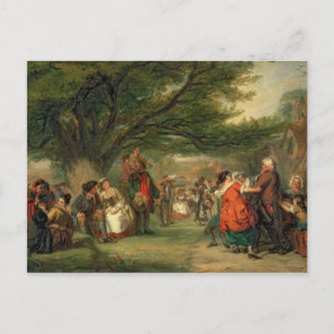 Village Merrymaking Holiday Postcard