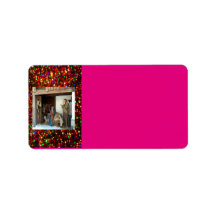 Village Nativity Under Canopy Multi-coloured Stars