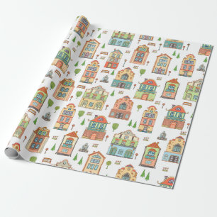 Village Neighbourhood City Homes Welcome Wrapping Paper