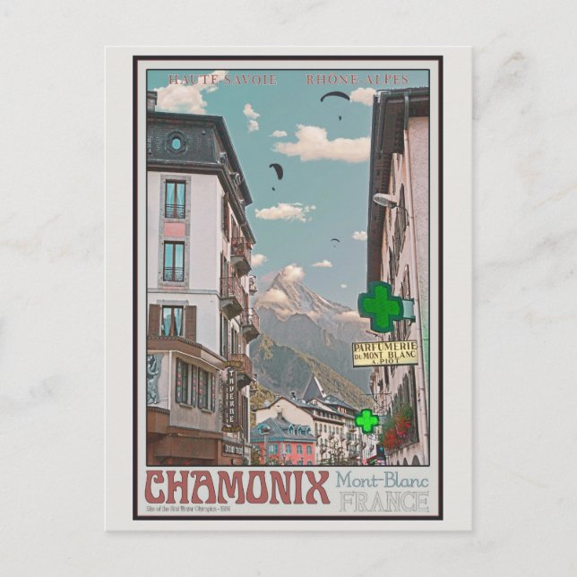 Village of Chamonix (white) Postcard (Front)