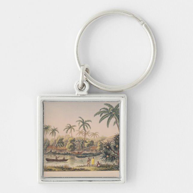 Village of Matavae, Tahiti Key Ring (Front)