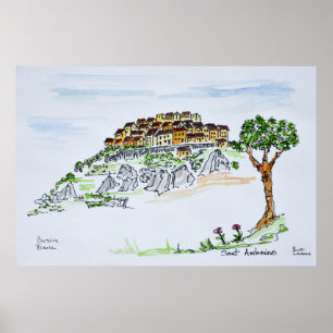 Village of Sant'Antonino   Corsica, France Poster