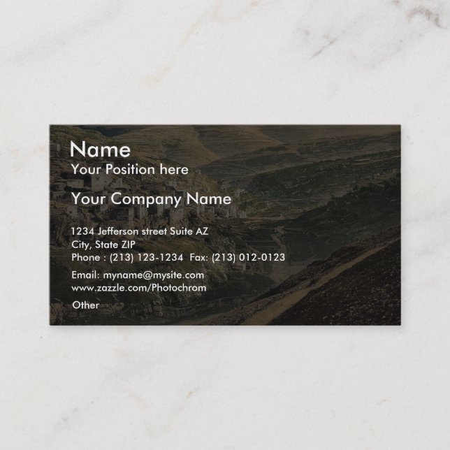 Village of Siloam, Jerusalem, Holy Land rare Photo Business Card (Front)
