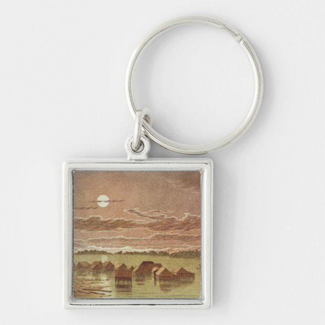 Village on Basilan, Philippines Key Ring (Front)