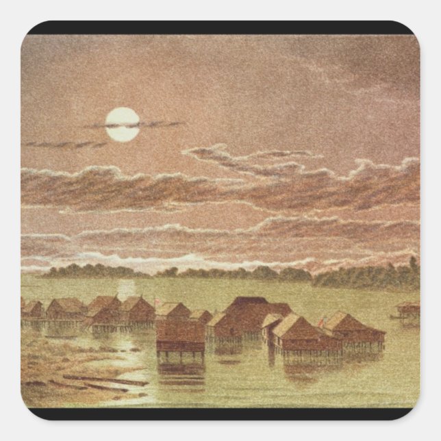 Village on Basilan, Philippines Square Sticker (Front)