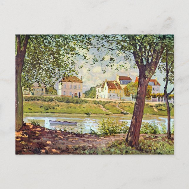Village on the banks of the Seine by Alfred Sisley Postcard (Front)