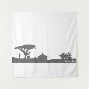 Village Scene Tapestry
