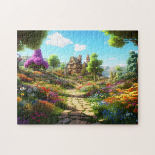 Village spring illustration jigsaw puzzle