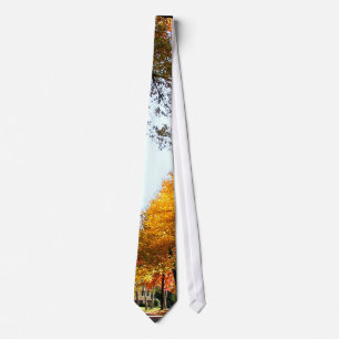 Village Street in Autumn Tie