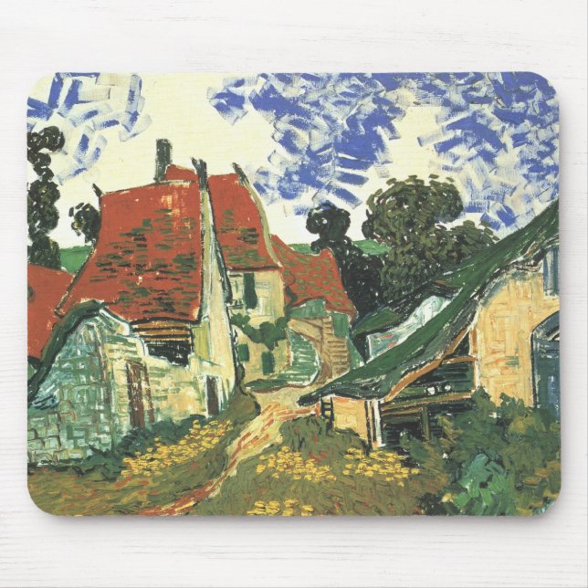 Village Street in Auvers by Vincent van Gogh Mouse Pad (Front)