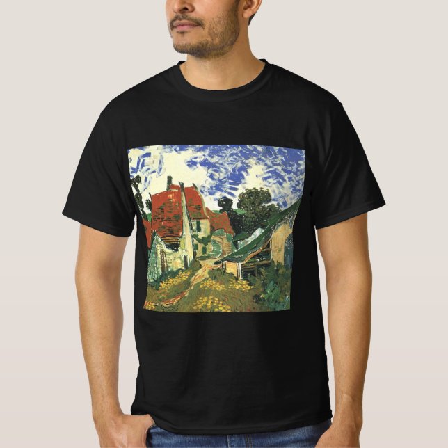 Village Street in Auvers by Vincent van Gogh T-Shirt (Front)