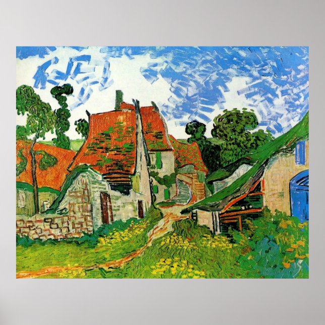 Village Street in Auvers Vincent Van Gogh Poster (Front)