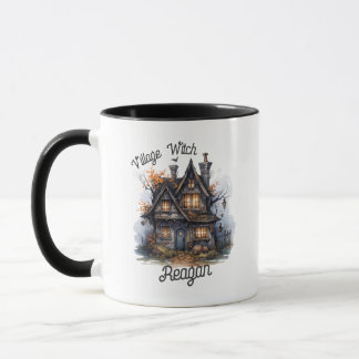 Village Witch Cute Haunted House Halloween Mug