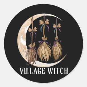 Village Witch Gothic Occult Wicca Pagan Nature Classic Round Sticker