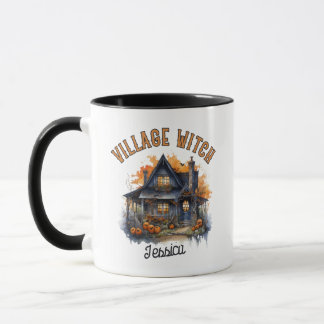 Village Witch Haunted House Halloween Mug