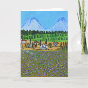 Village with the Tatra Mountains in the background Card