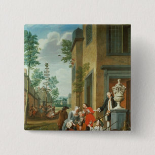Villagers Merrymaking 15 Cm Square Badge