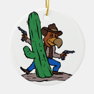 Villain Hawk cartoon choose background colour Ceramic Ornament