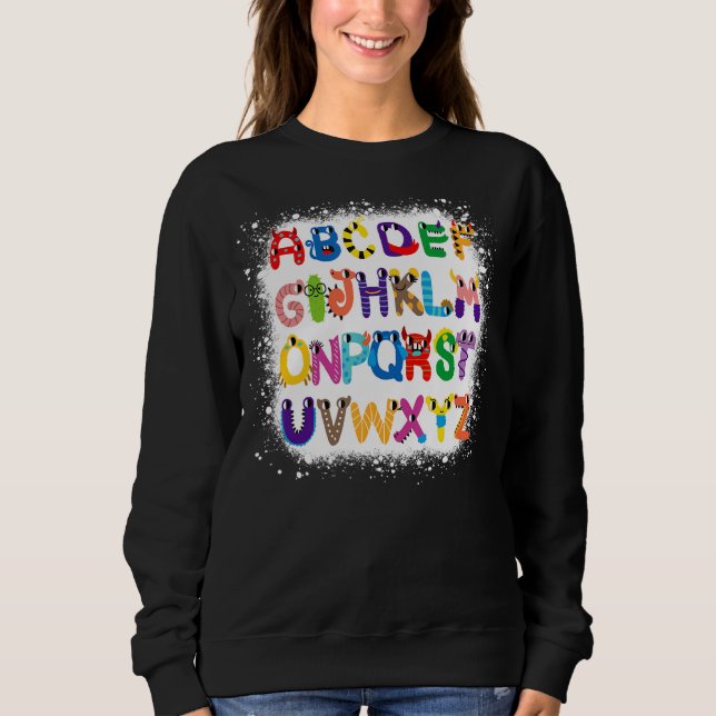 Villain Letter Abcs Bleached Boys Evil Alphabets B Sweatshirt (Front)