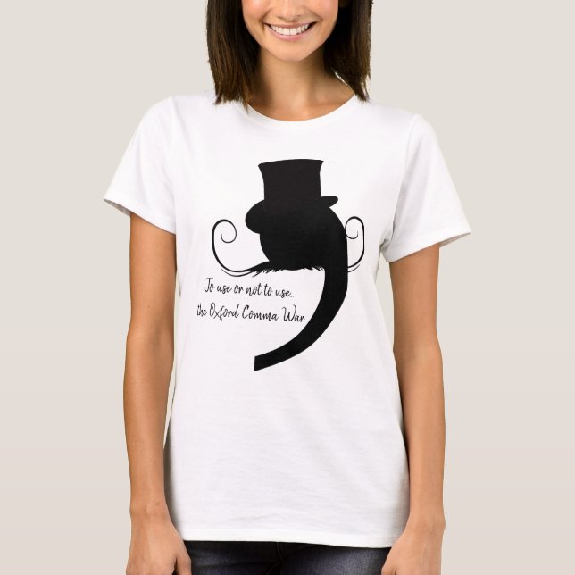 Villainous Comma, Oxford Comma Debate T-Shirt (Front)