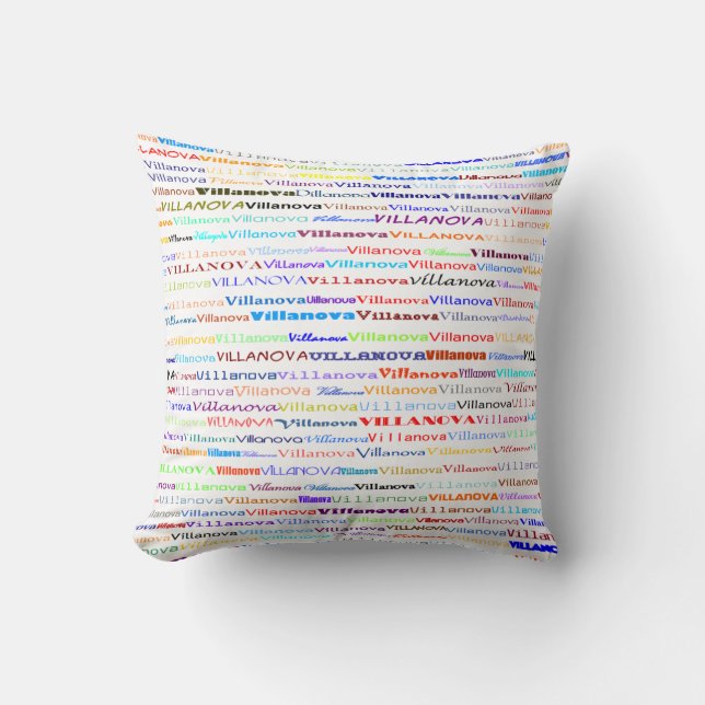 Villanova Text Design II Throw Pillow (Front)