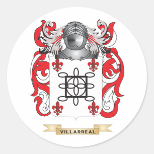 Villarreal Family Crest (Coat of Arms) Classic Round Sticker
