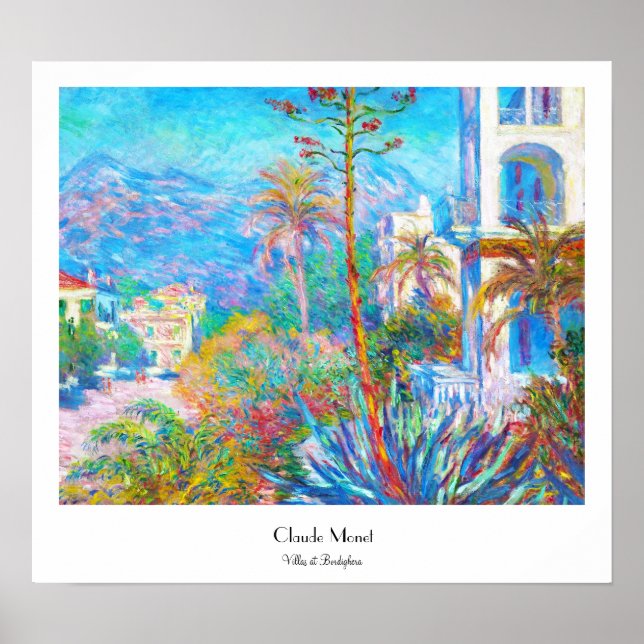 Villas at Bordighera  Claude Monet Poster (Front)