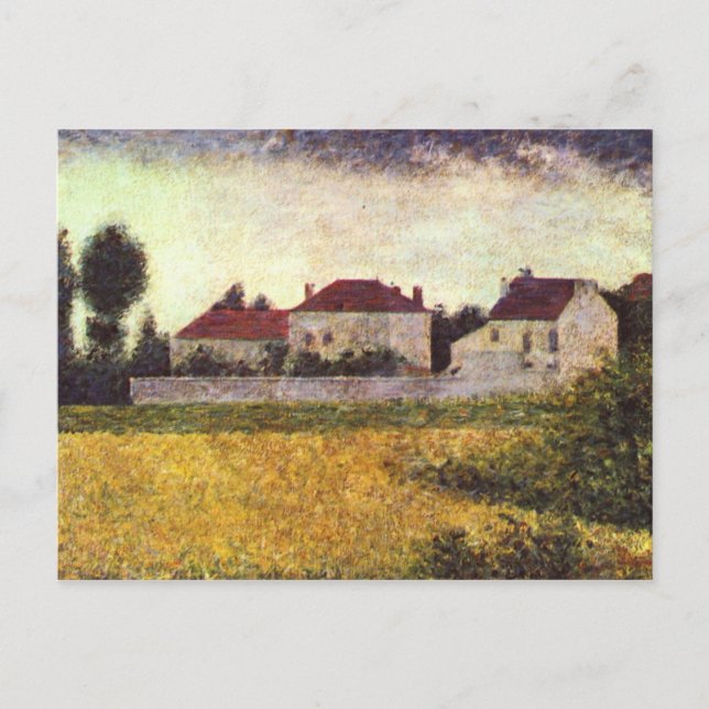 Ville d'Avray, The white houses by Georges Seurat Postcard (Front)