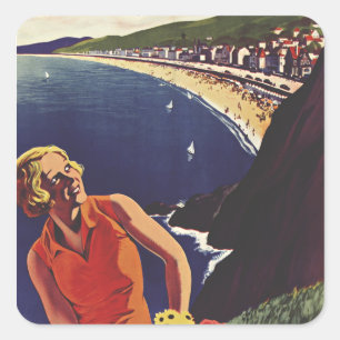 Villers-sur-Mer in Calvados department in Normandy Square Sticker