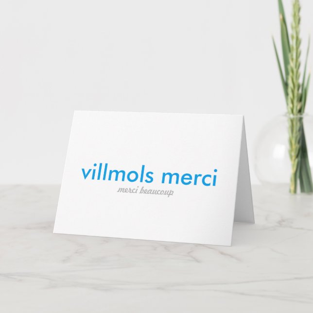 Villmols Merci | Merci Beaucoup Thank You Card (Front)