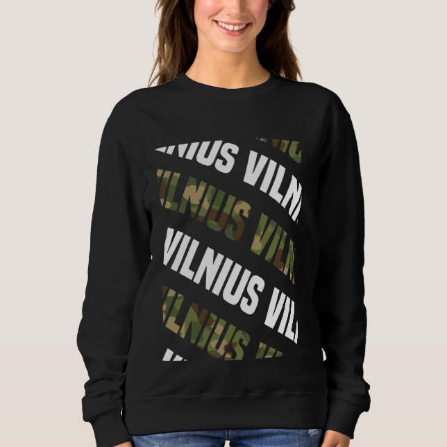 Vilnius Camo Pattern Green Camouflage Sweatshirt (Front)