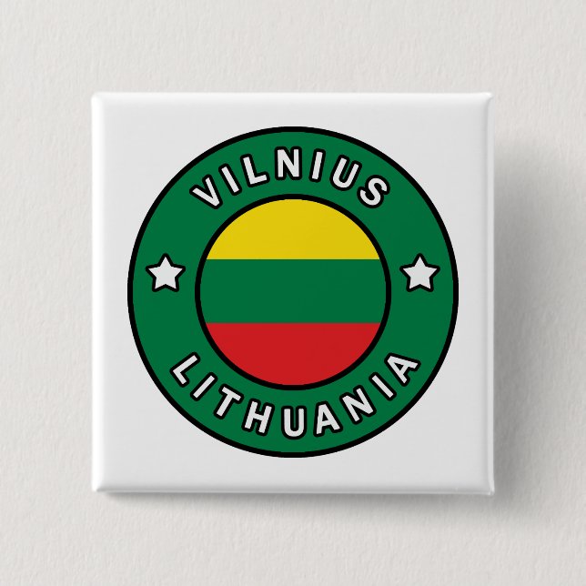 Vilnius Lithuania 15 Cm Square Badge (Front)
