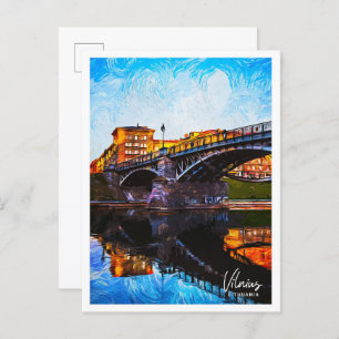 Vilnius Lithuania Beautiful Oil Paint Landscape Postcard