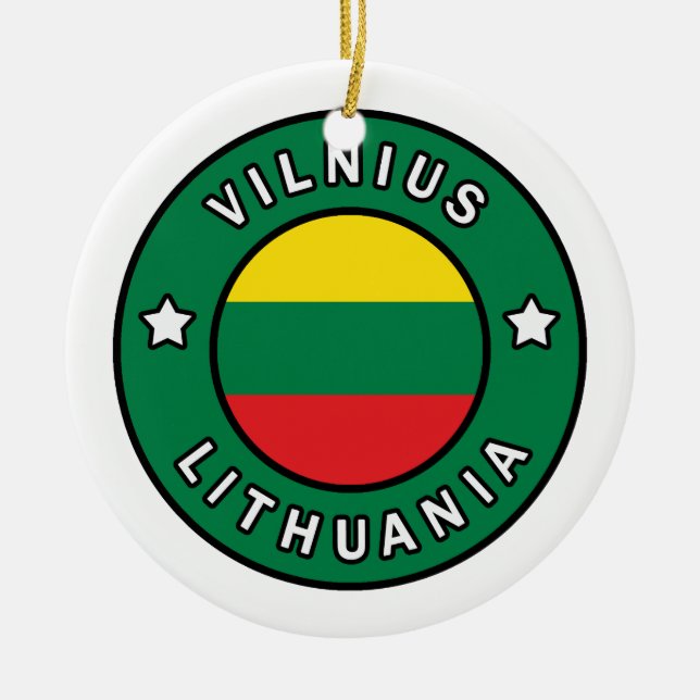 Vilnius Lithuania Ceramic Ornament (Front)