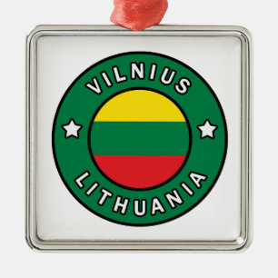 Vilnius Lithuania Metal Ornament