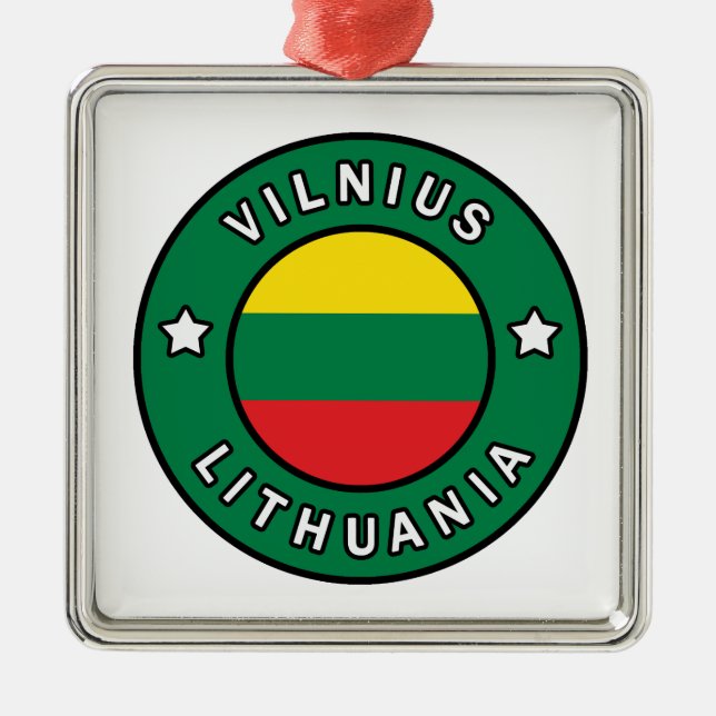 Vilnius Lithuania Metal Ornament (Front)
