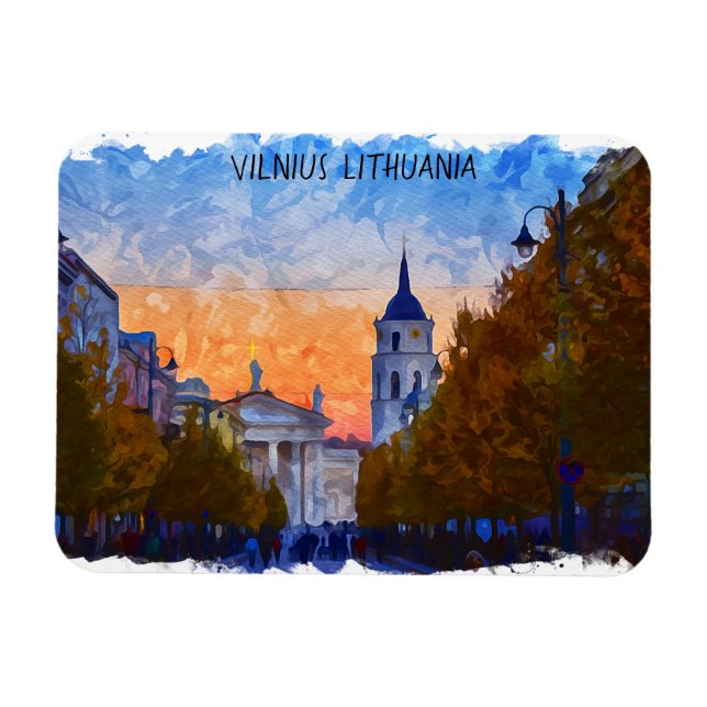 Vilnius Lithuania Panorama View Magnet (Horizontal)