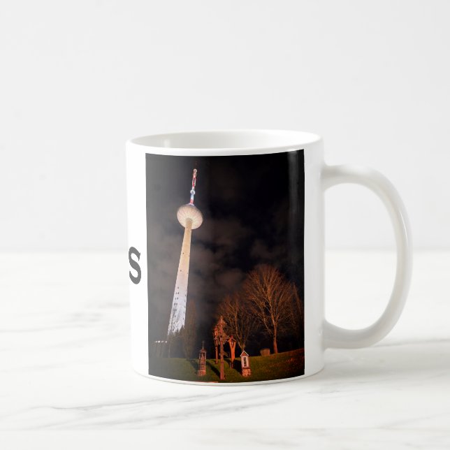 Vilnius, LT Landmark TV Tower, Soviet Architecture Coffee Mug (Right)
