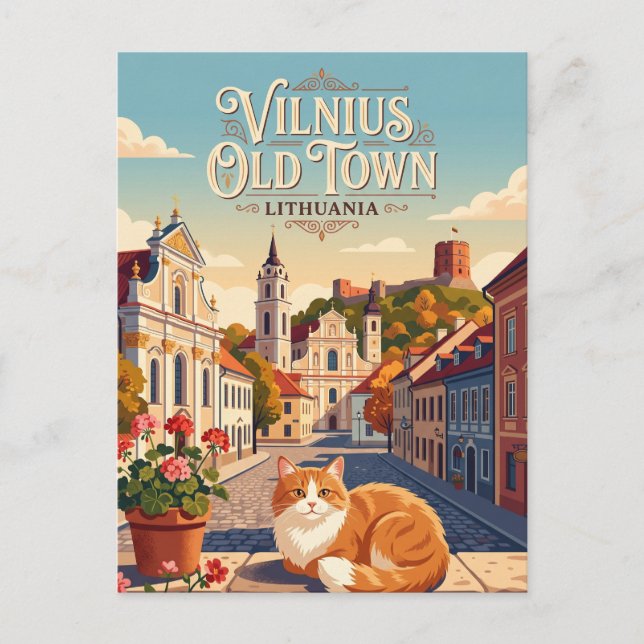 Vilnius Old Town Lithuania Postcard (Front)