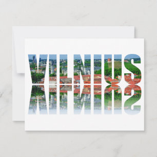 Vilnius text with reflection