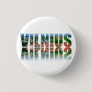 Vilnius text with reflection 3 cm round badge