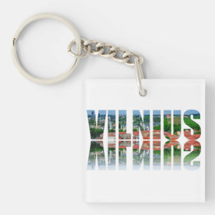 Vilnius text with reflection key ring