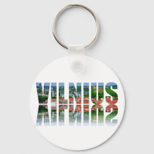 Vilnius text with reflection key ring