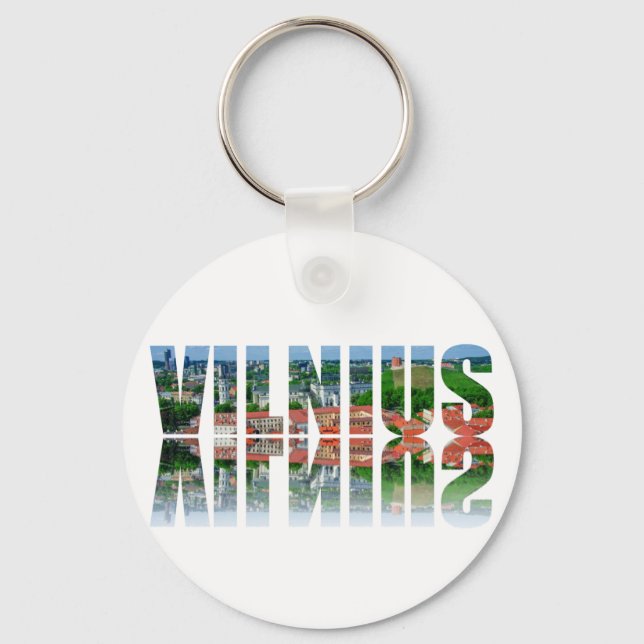 Vilnius text with reflection key ring (Front)