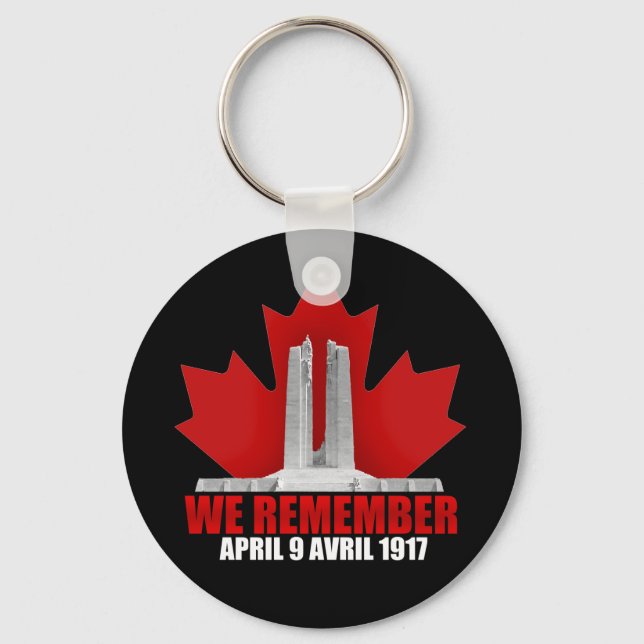 Vimy Ridge We Remember Key Ring (Front)