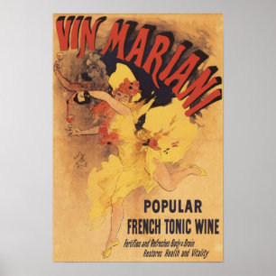 Vin Mariani Dancing Girl Pouring Wine Poster