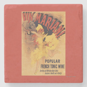 Vin Mariani Dancing Girl Pouring Wine Stone Coaster