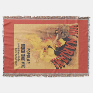 Vin Mariani Dancing Girl Pouring Wine Throw Blanket